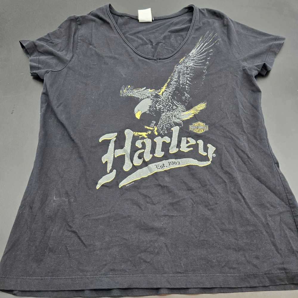 Women's‎ XL Harley Davidson T-Shirt Gettysburg Black Eagle 2014